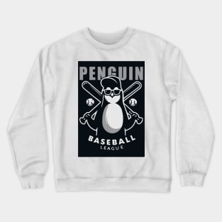 Penguin Baseball Tribute - Penguin Baseball League - Baseball Gift Crewneck Sweatshirt